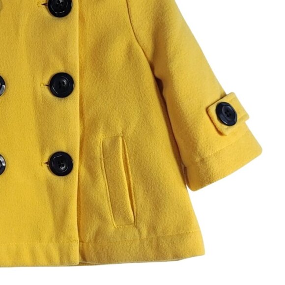 Maggie & Zoe Swing Pea Coat Yellow 12M Double Breasted Lined Pockets Formal - Picture 4 of 9